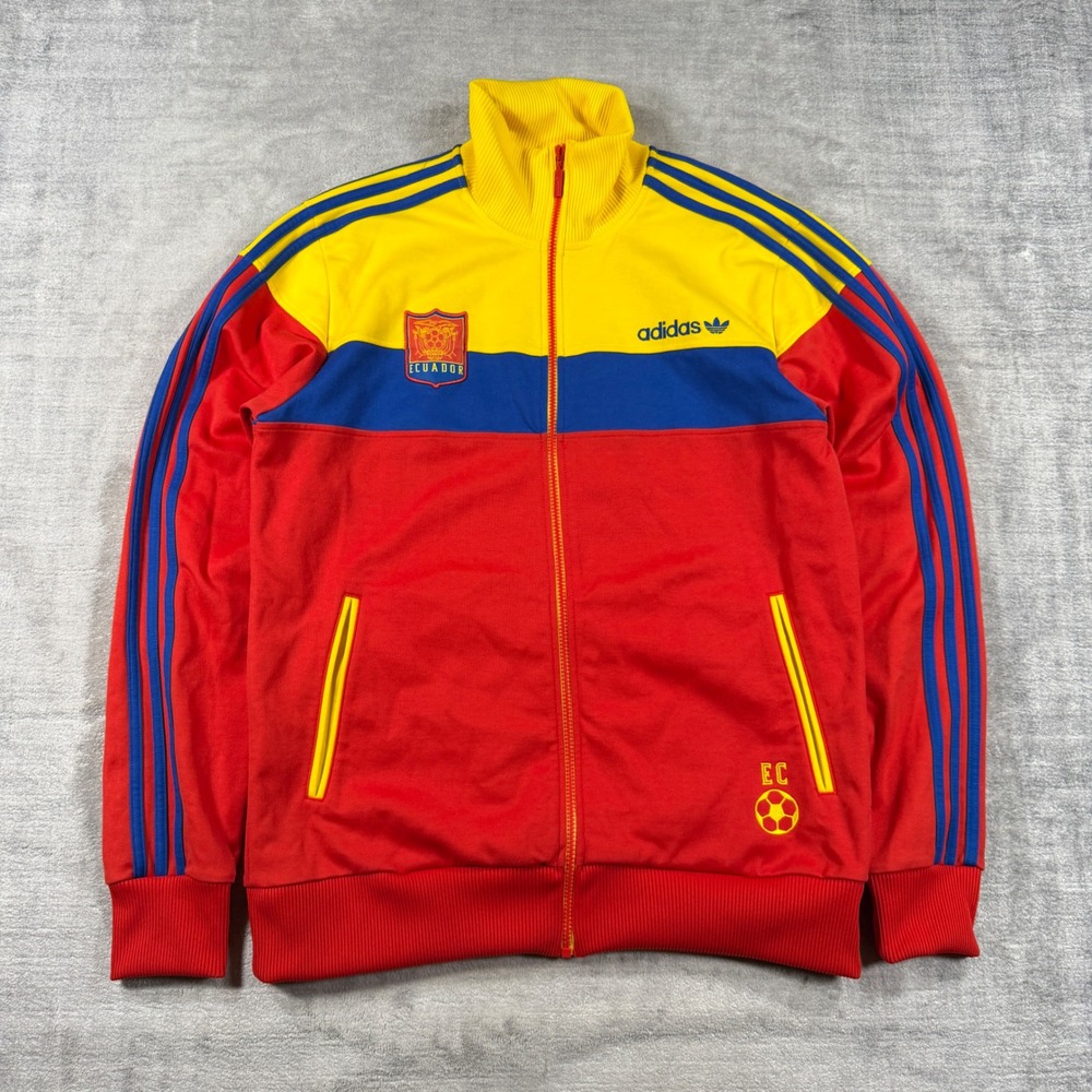 Ecuador Jacket Mens Large Red Vintage 90s Track Full Zip Adidas Soccer Football
